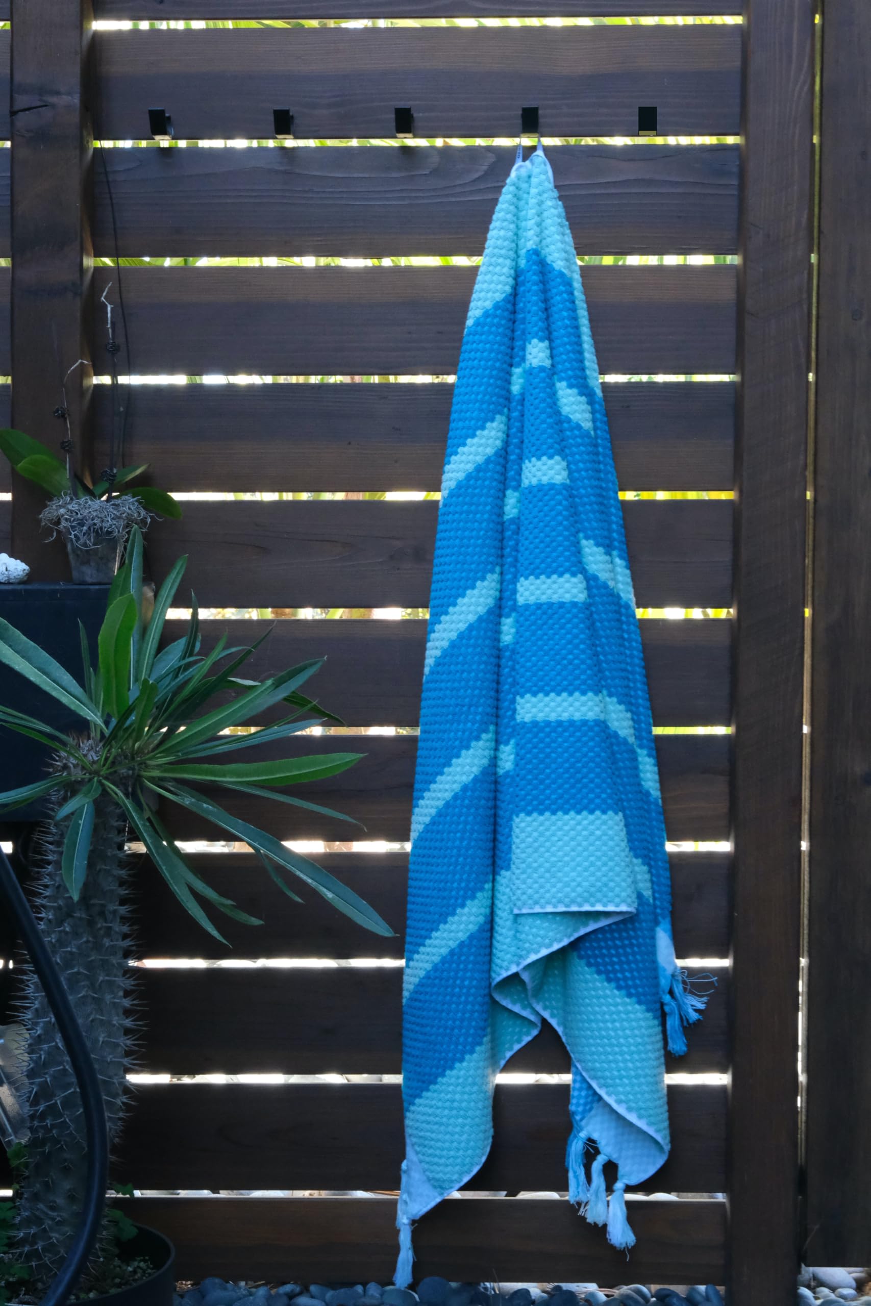 Neso Extra großes Strandtuch, 100 % Baumwolle, Jacquard-Gewebe mit extra Saugfähigkeit, für Strand, Pool, Schwimmen (Küstenstreifen)