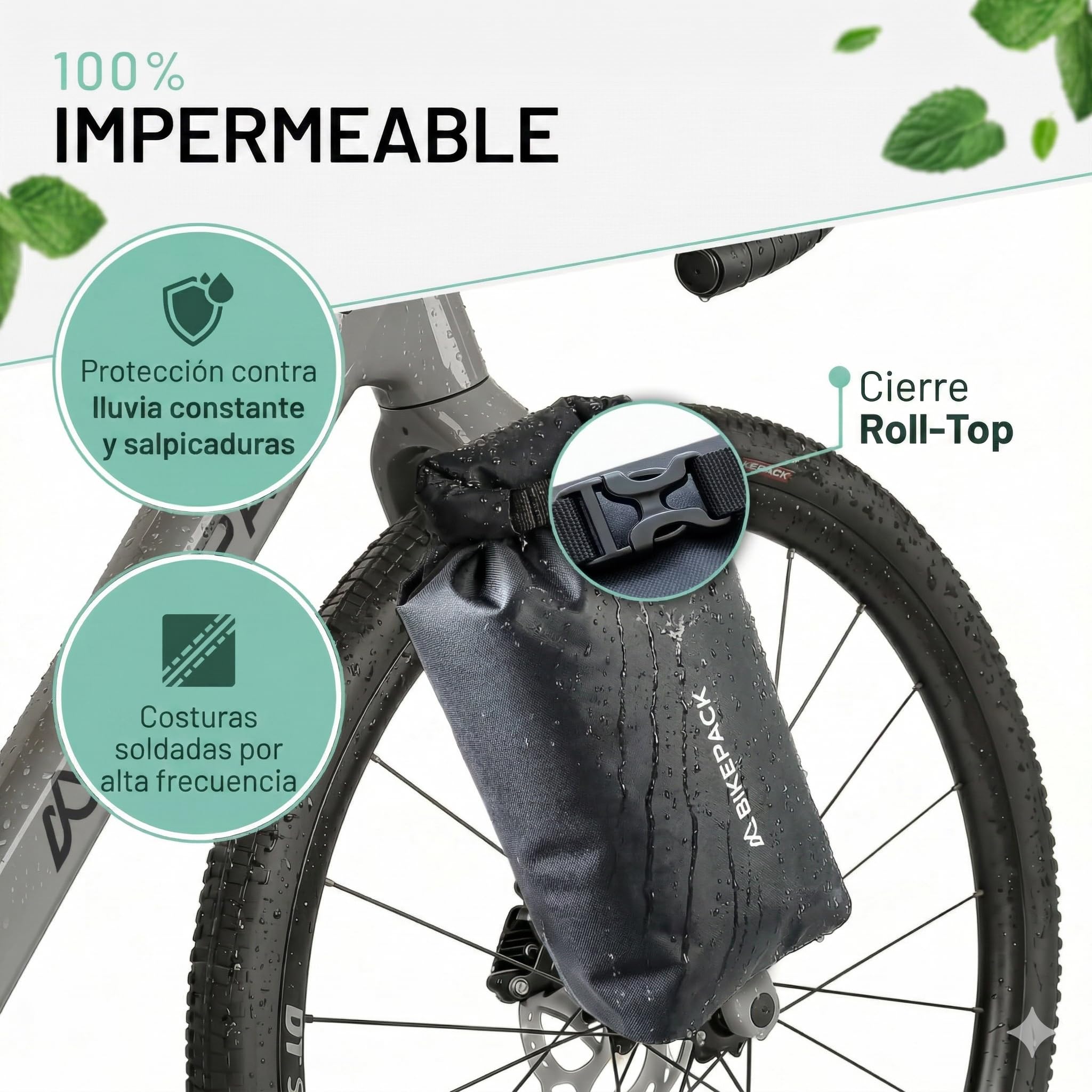 BIKEPACK Bolsas de horquilla para bicicleta de bikepacking – Gravelbike bolsa de horquilla delantera – Fork Bag – Bolsa delantera para horquilla de bicicleta rueda delantera 6 L – Bolsas de