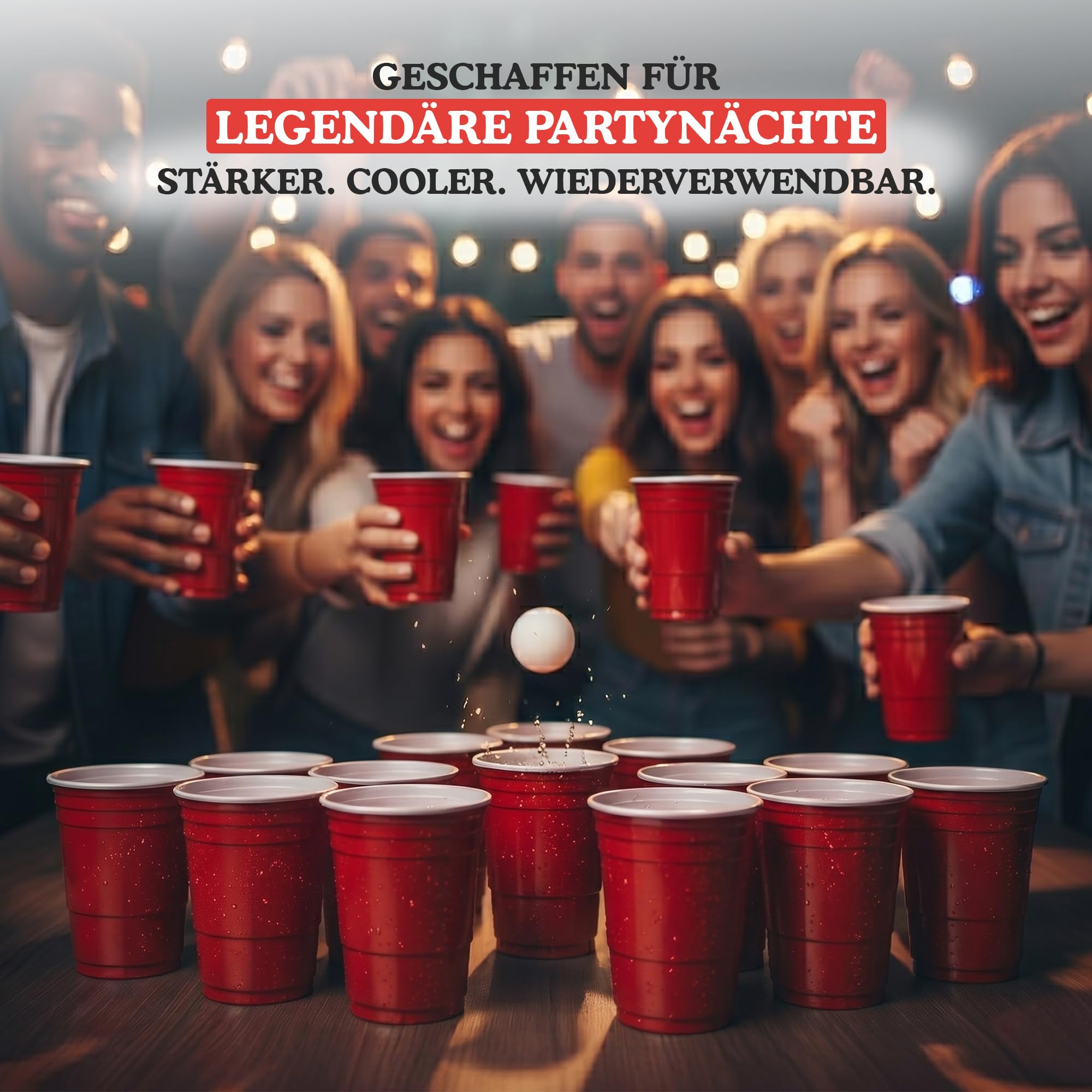 GetBuckets® Lot de 12 gobelets à bière pong - Passe au lave-vaisselle - Dimensions d'origine et en acier inoxydable - 473 ml.