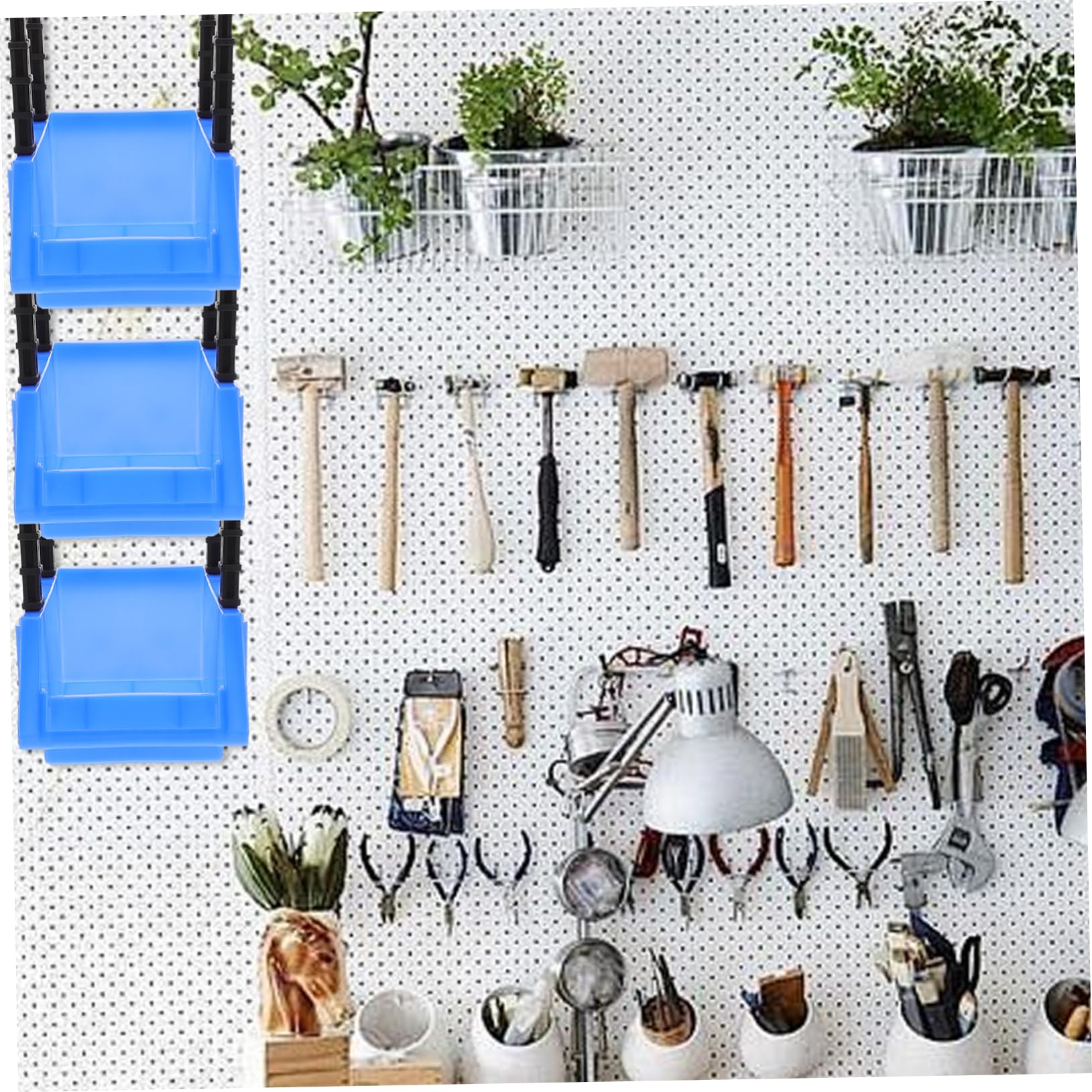 8pezzi Scatole Di Stoccaggio Per Viti e Bulloni Contenitori Organizer Per Fai Da Te e Utensili Bins Impilabili Per Garage e Casa Design Inclinato Per Accesso Facile