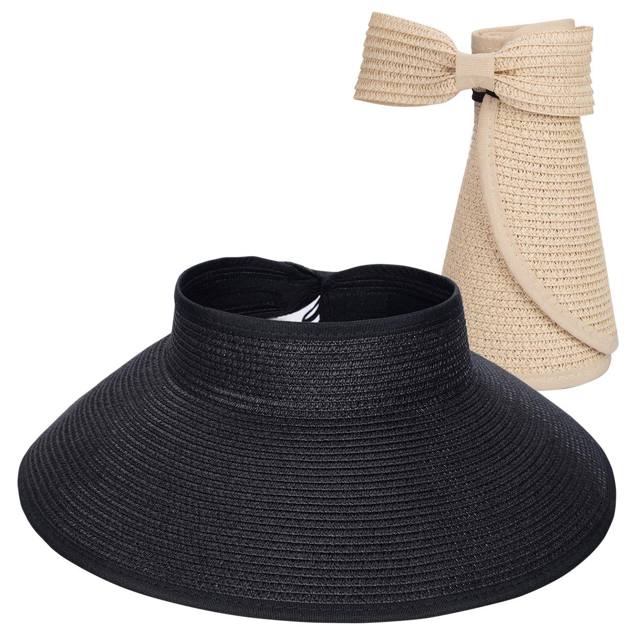 Rollable Ladies Wide Brim Straw Sun 