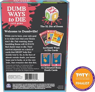 Spin Master Games, Dumb Ways to Die, The Viral Meme Card Game from YouTube and TikTok, Survival Strategy Fun, 2-5 Players, for Ages 12 & Up