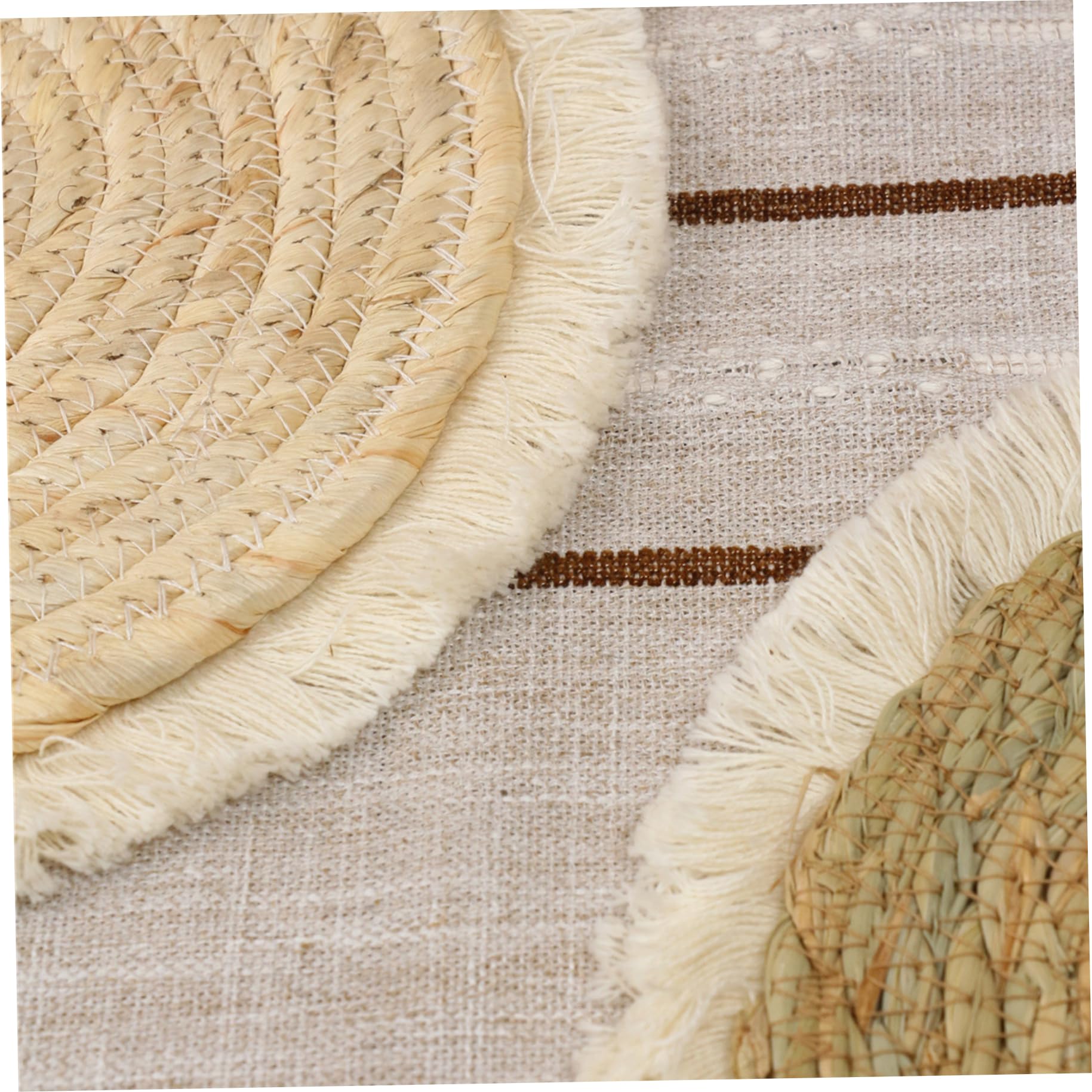 9 piezas decoración de pared boho, decoración de la pared de cocina tejida colgante, boho macrame pared colgando rústico redondo redondo plano marina marina de mimbre de mimbre para la sala de e