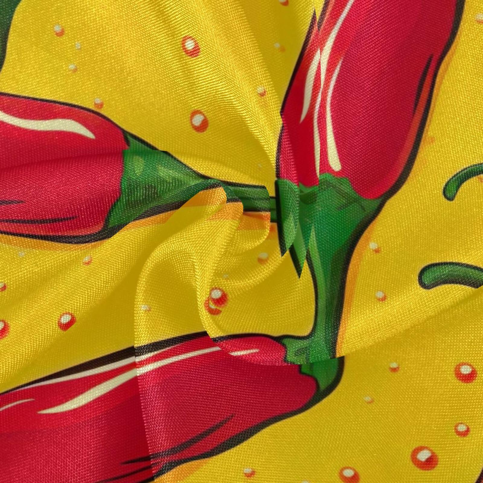 Wajiw 60 Inch Indoor Outdoor Round Tablecloth with Umbrella Hole and Zipper Waterproof Patio Table Cover for Camping Dining Room Party Outdoor Picnic,Chillies