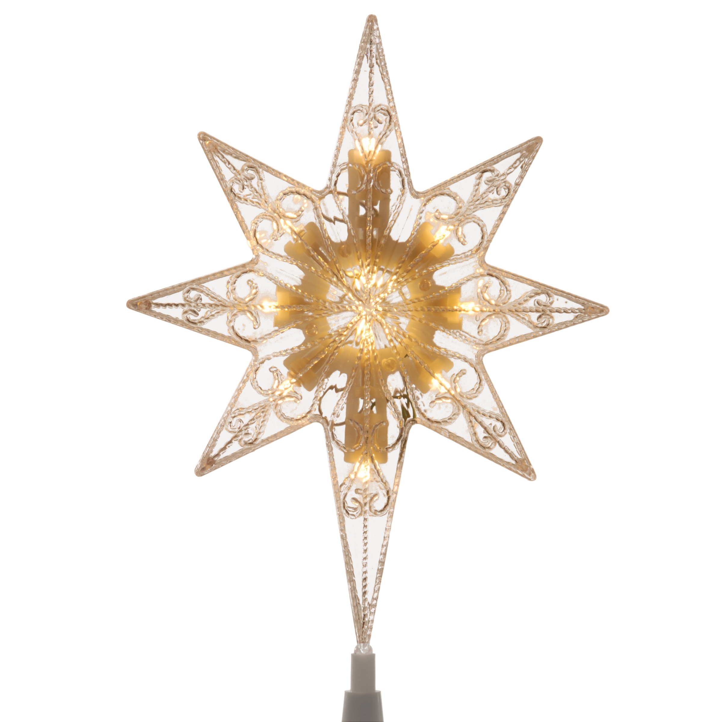 Photo 1 of National Tree 11 Inch Bethlehem Star Tree Topper with 10 Battery Operated Warm White LED Lights (TA21-11LSW-B1)