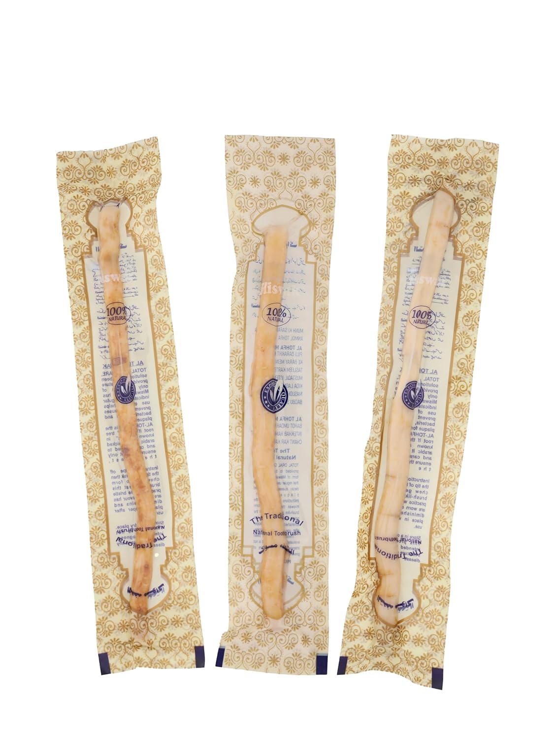 Opalite Miswak Stick, Traditional Teeth Cleaning Natural Stick toothbrush (Pack of 3)