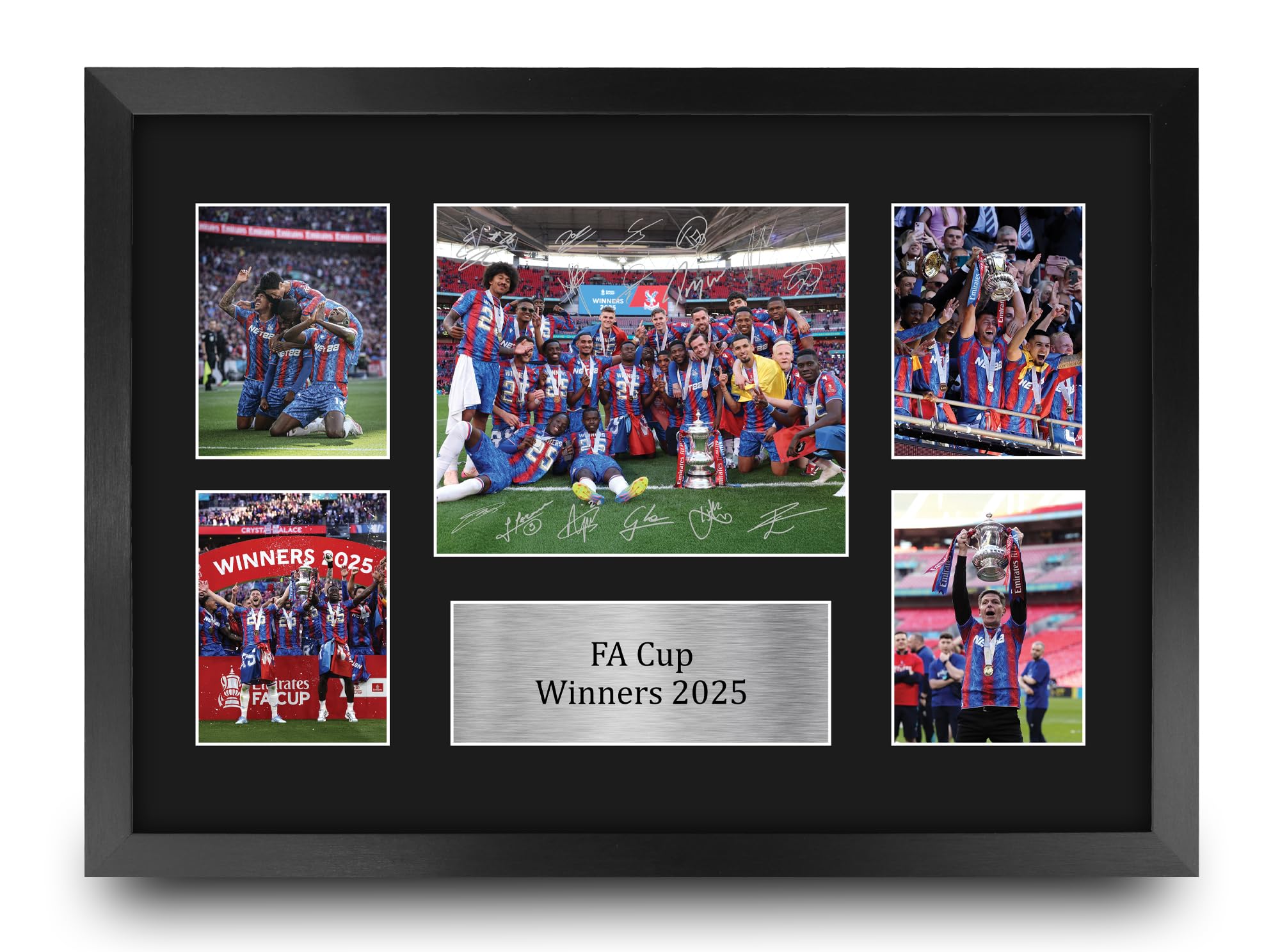 HWC Trading Crystal Palace FA Cup Winners 2025 Gifts Printed Signed Autograph Picture for Football Fans and Supporters - A3 Framed