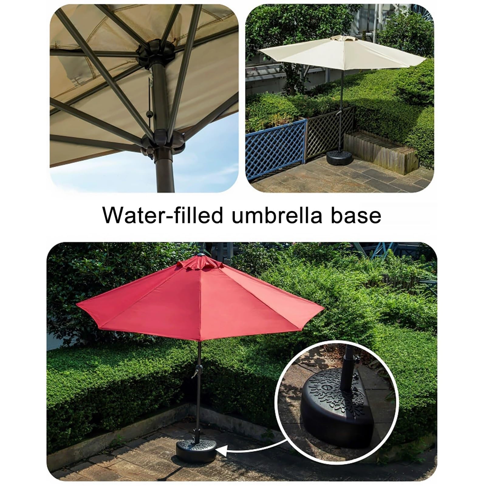 Parasol Ogrodowy na Świeżym Powietrzu, Półparasol, Półparasol, Regulacja Podnoszenia za Pomocą Przycisku, Parasole Targowe na Ścianę, Balkon, Ogród, Taras, Kawiarnia (Color : Tawny)