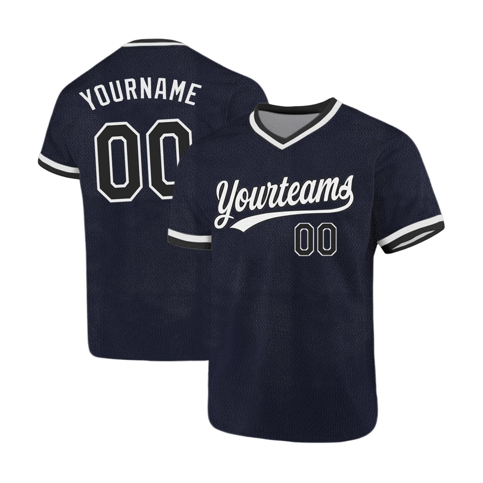 Personalised Jersey Men Custom T Shirt with Team Name Number Design Your Own Personalized Baseball Shirt,V Neck Short Sleeve,Long-Lasting Printing,Breathable,Moisture-wicking,Custom Football Jersey