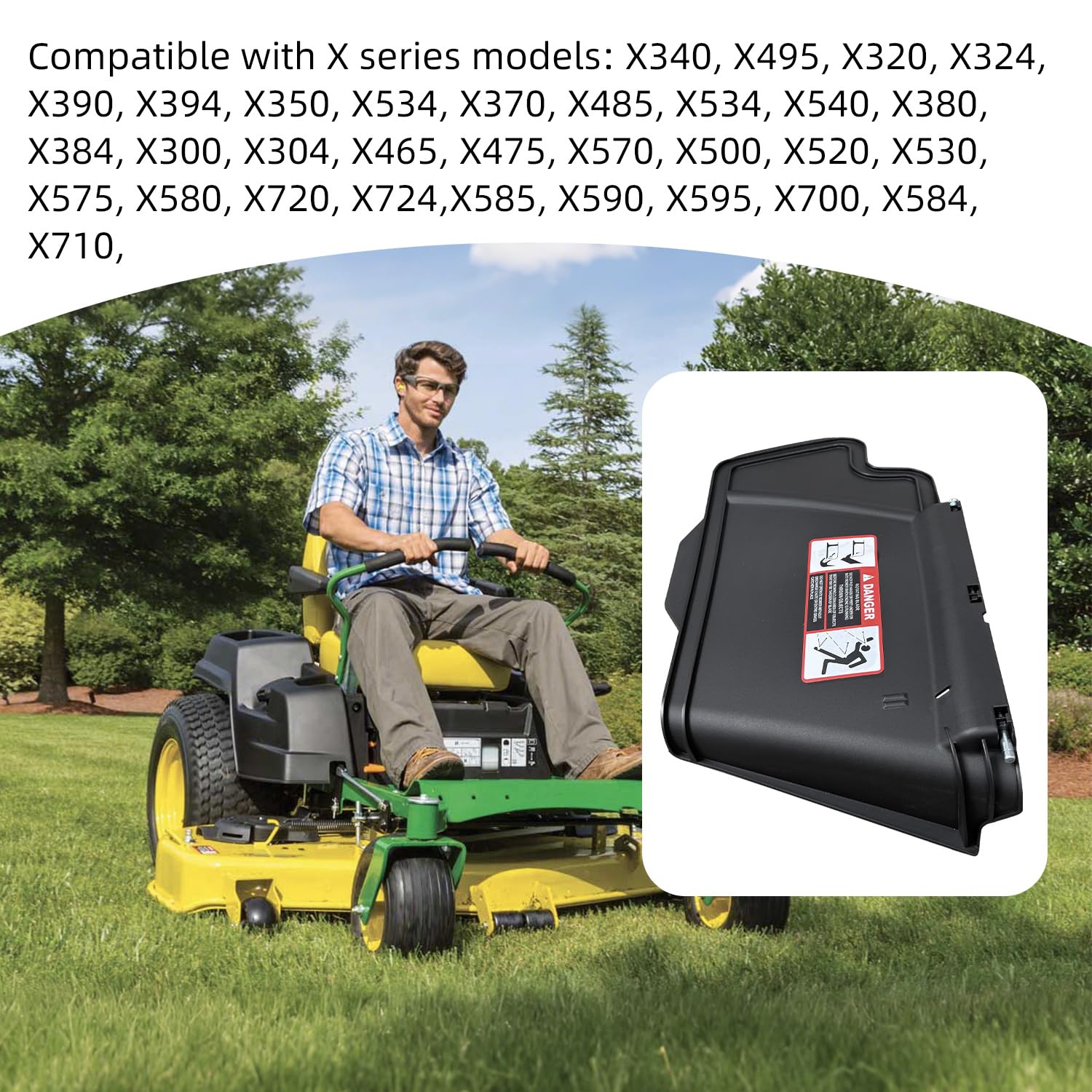 deawater TCA16388 Kit de goulotte de décharge pour tondeuse à gazon John Deere 54C 54D 48C 62D