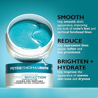 Peter Thomas Roth | Peptide SkinjectionTM Expression Line Hydra-Gel Patches | Smoothing Peptide Eye Mask Patches for Fine Lines and Wrinkles