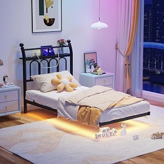 اطار سرير 90 × 200 سم من فوبام مع قاعدة شحن واضاءة LED