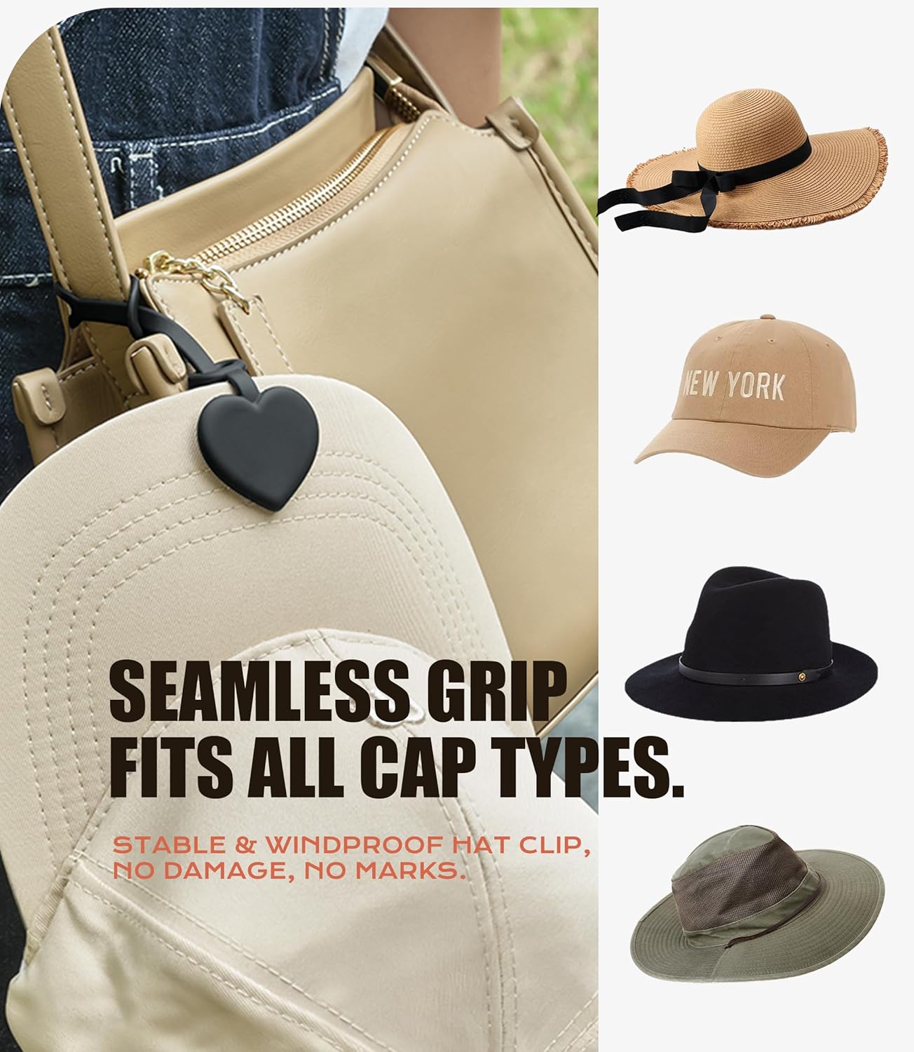 Nearockle Magnetic Hat Clip for Travel on Bag, 2Pack Silicone Adjustable Sunhat Holder Clips, Vacation Beach Essentials - Image 5