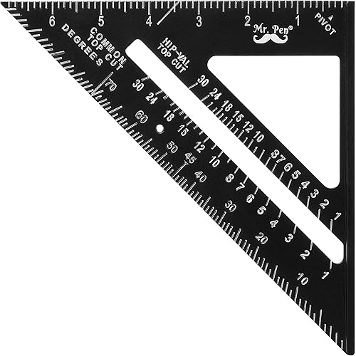 Mr. Pen- Metal Square Ruler, 7 Inch, Aluminum Rafter Square, Carpenters Square Tool, Carpentry Squares,