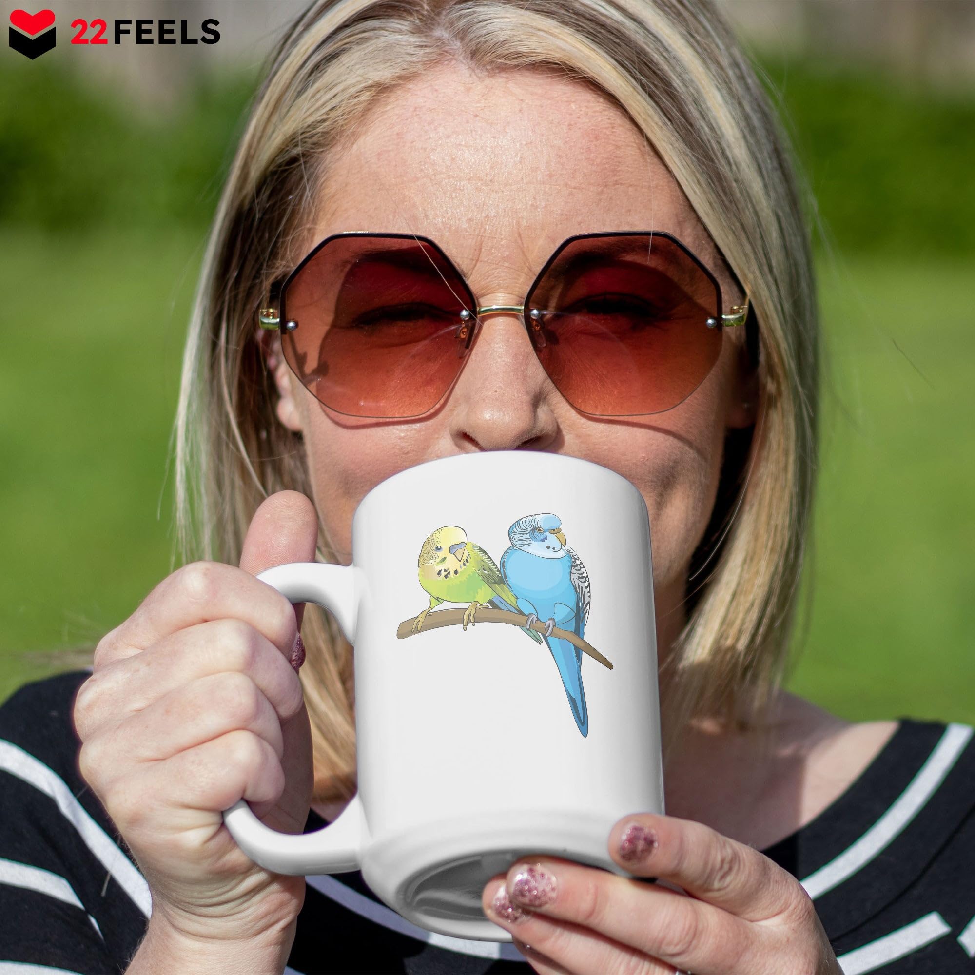 22Feels Taza Grande De Periquito De Regalo Para Mascotas, Divertida, Para Mujeres, Hombres, Niñas, Niños, Pájaros, Mamá, Papá, Lindo Animal Taza De Café (15 Onzas