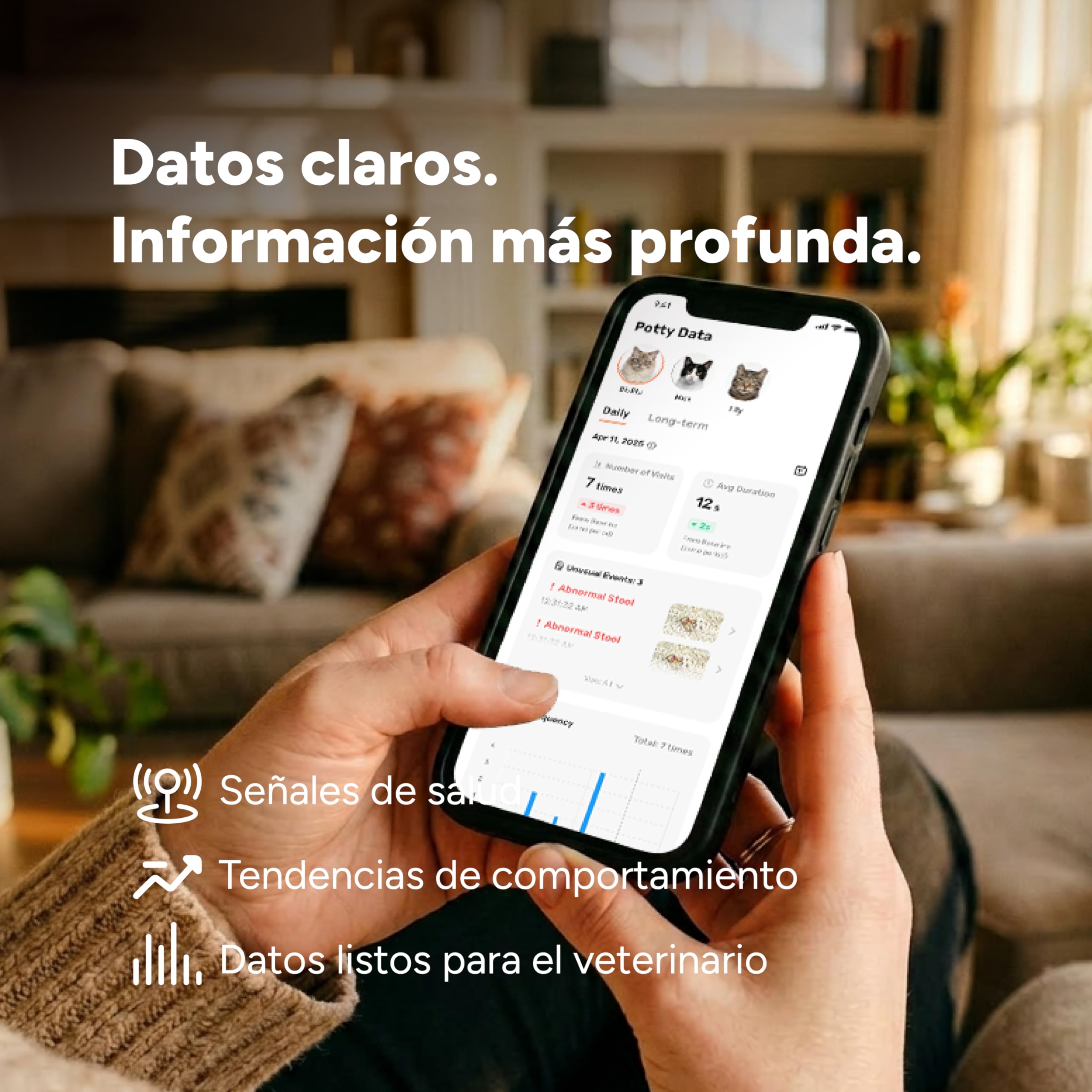 LitterLens Cámara para Arenero con App, Monitorización de Salud con IA y Alertas, Seguimiento de Orina y Heces, Reconocimiento Multi Gato, Compatible con Todo Tipo de Areneros (Rosa)