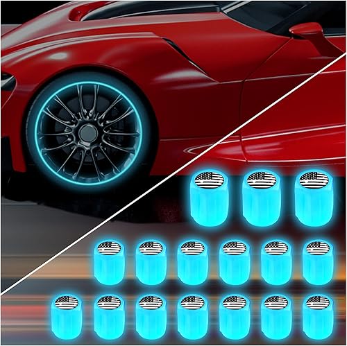16 tapas de válvula de neumático fluorescentes tapa de válvula de aire luminosa para rueda de automóvil accesorios de decoración universal para