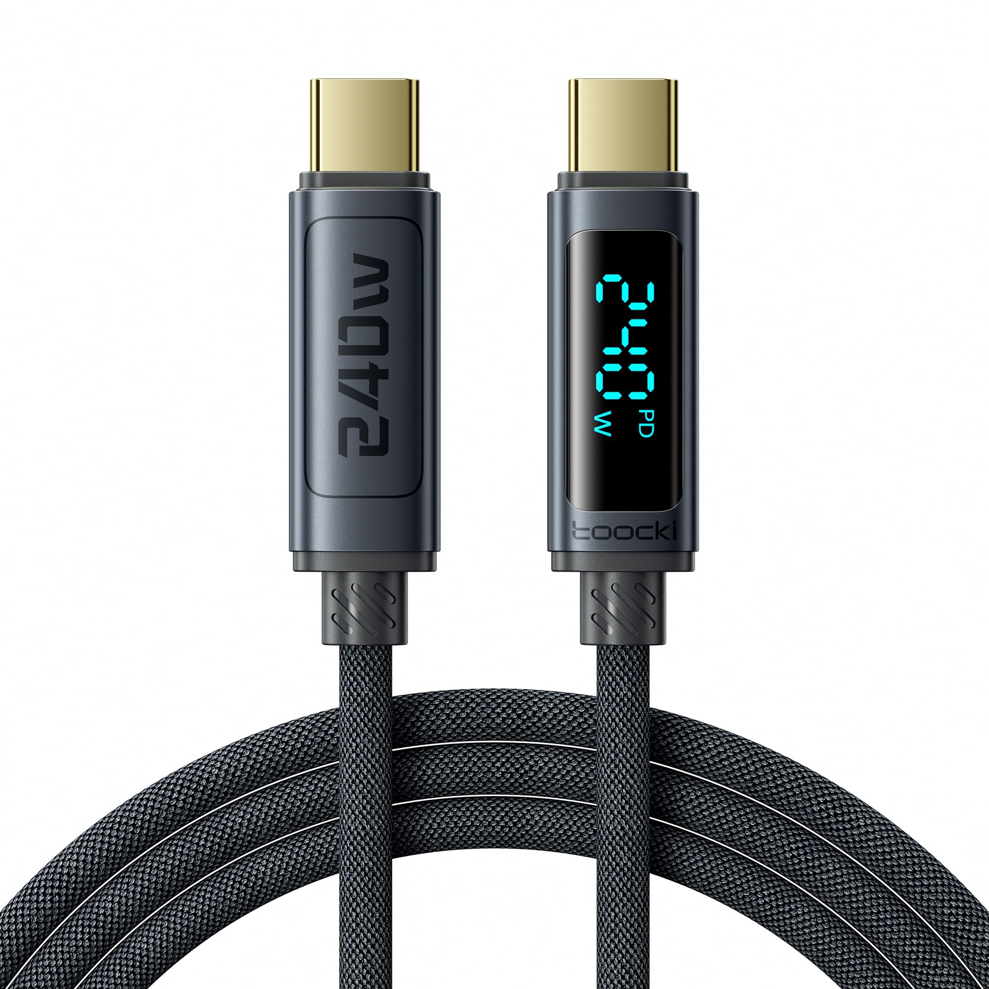toocki USB C ケーブル 1m 240W LEDディスプレイ付き 5A…