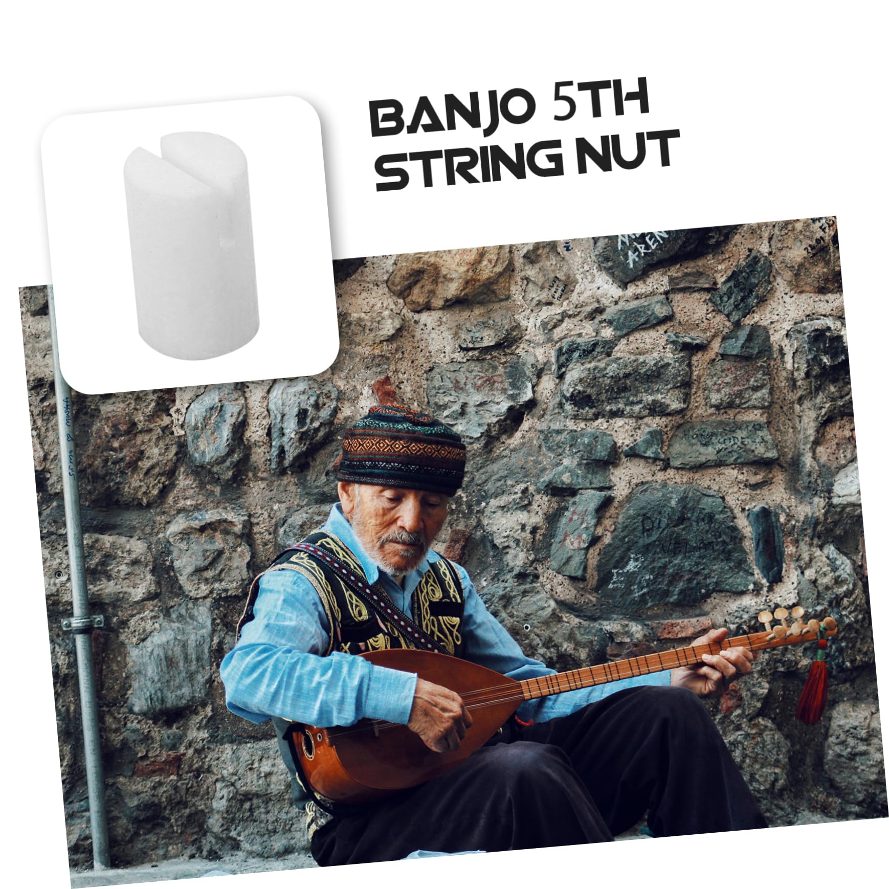 NULYLU Banjo Bone Nuts 4pcs Ox Bone Material Banjo 5th String Nut Essential Accessories