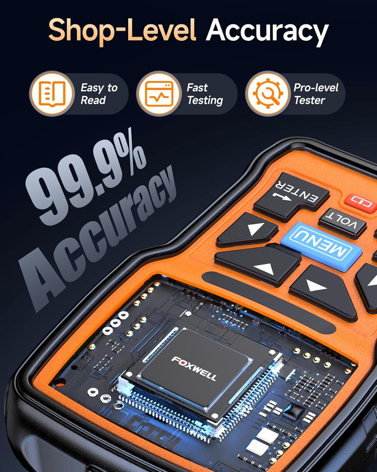 FOXWELL BT301 12V Car Battery Tester Automotive Battery Analyzer Load Tester & Portable Carrying Case for OBD2 Scanner & Battery Testers