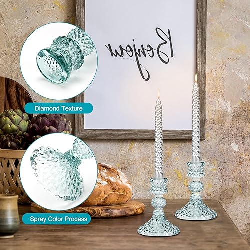 Miniatura 2 de Portavelas de cristal, 2 piezas de palitos decorativos para velas de pilar para eventos formales, bodas, fiestas, centros de mesa, centros de mesa,