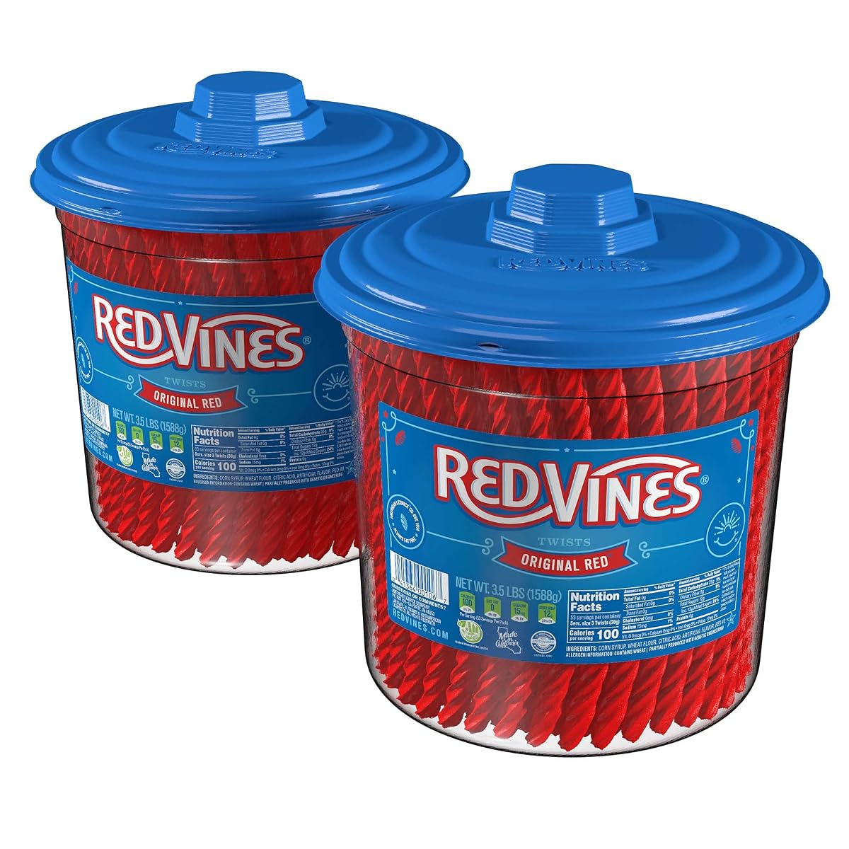 Red Vines Licorice, Original Red Flavor, 56 Ounce, Pack Of 2