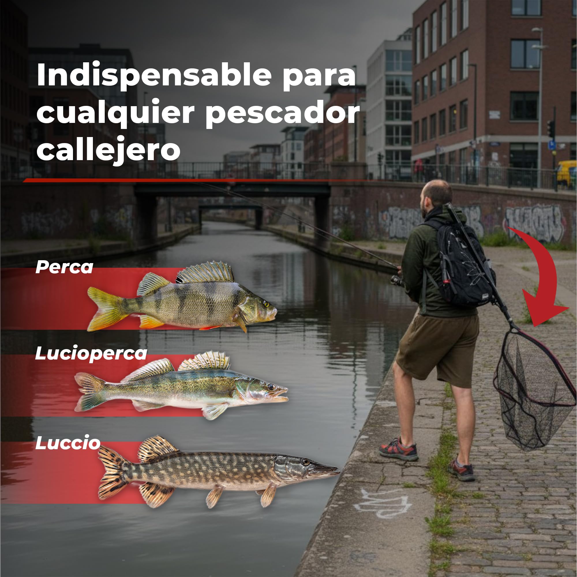 Ultimate Streetfishing Sacadera + Mango Telescópico 4.00m - Sacadera De Pesca