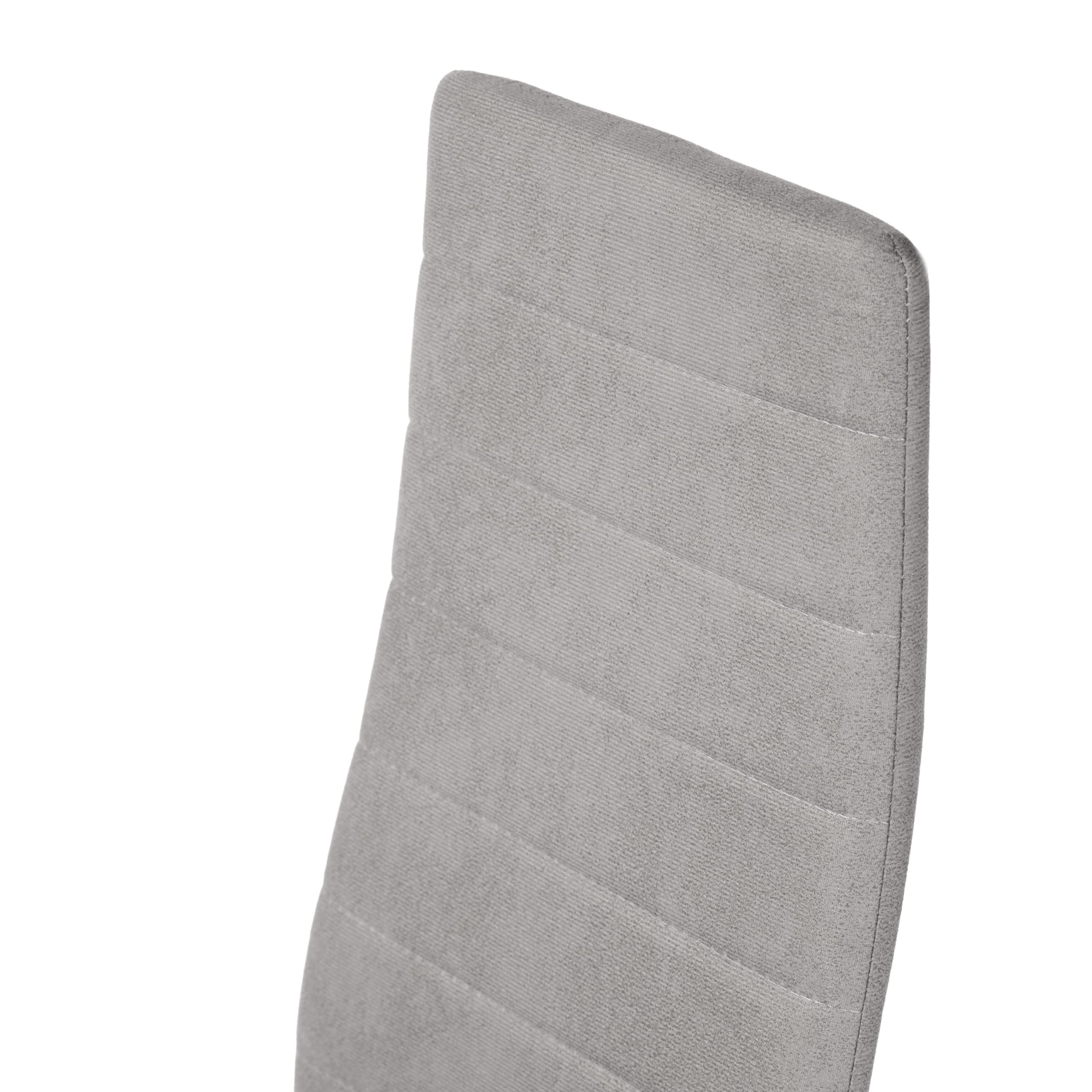 Pack 6 Sillas Tapizadas, Sillas Comedor, Sillas Salon, Tejido Gris y Patas Blancas, Modelo Yuri, Medidas: 44 cm Ancho x 42 cm Largo x 96 cm Alto