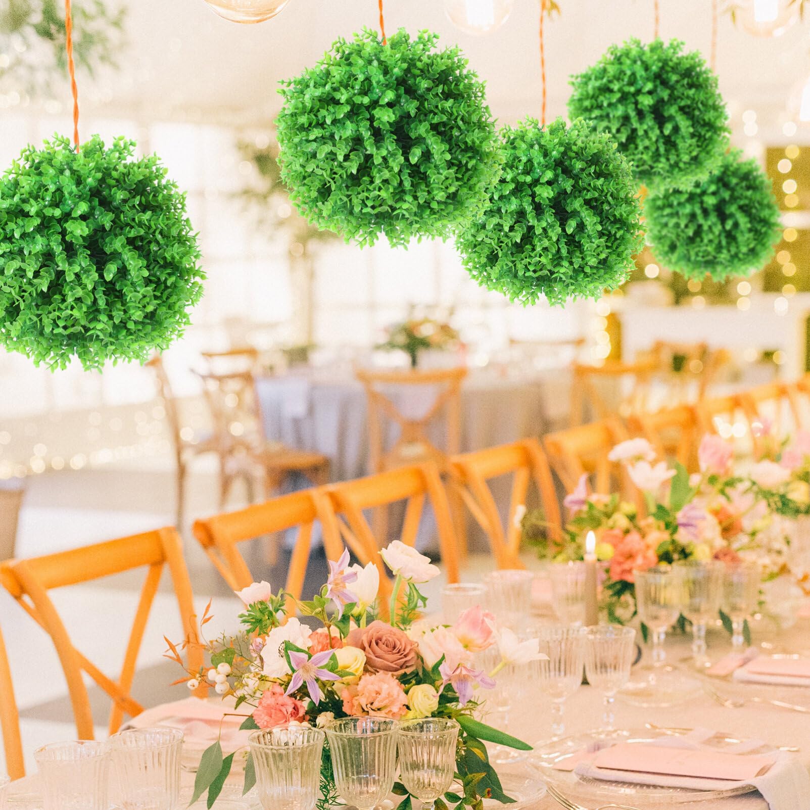 MAGICLULU Simulation Plant Balls Green Leaf Decorative Balls Indoor Topiary Artificial Grass Ball Party Supplies Green Grass Plant Balls Artificial Topiary Plastic Plant Topiary Balls