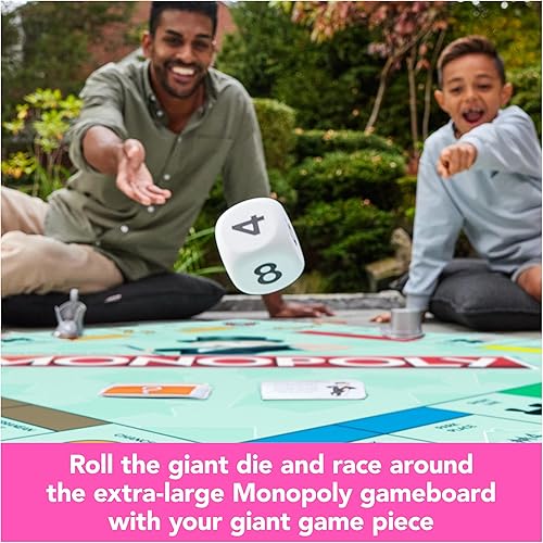 Miniatura 4 de Monopoly - Juego de mesa de edición gigante para niños, juego de mesa familiar, juegos al aire libre, juegos para niños con tablero masivo,