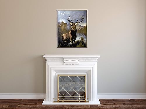 Miniatura 2 de Monarch of the Glen de Sir Edwin Landseer  Tapiz tejido para colgar en la pared obra de arte Majestic Deer Wildlife Lodge 100 algodón talla 53 x 42