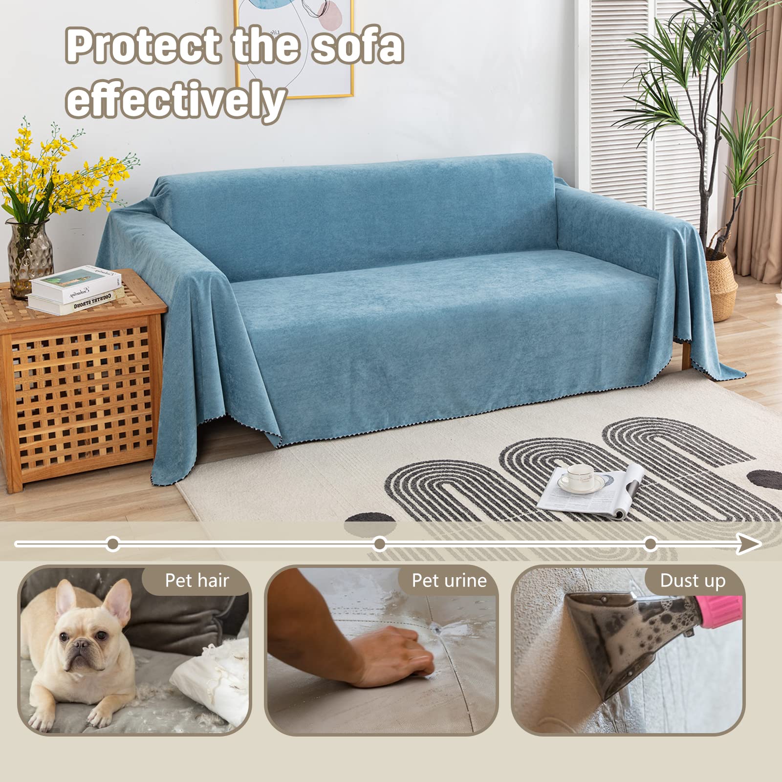 sofa dek,Verdikte full cover sofa handdoek, antislip elastische vier seizoenen universele sofa cover handdoek-blauw (180 * 280cm sofa dek,Verdikte full cover sofa handdoek, antislip elastische vier seizoenen universele sofa cover handdoek-blauw (180 * 280cm