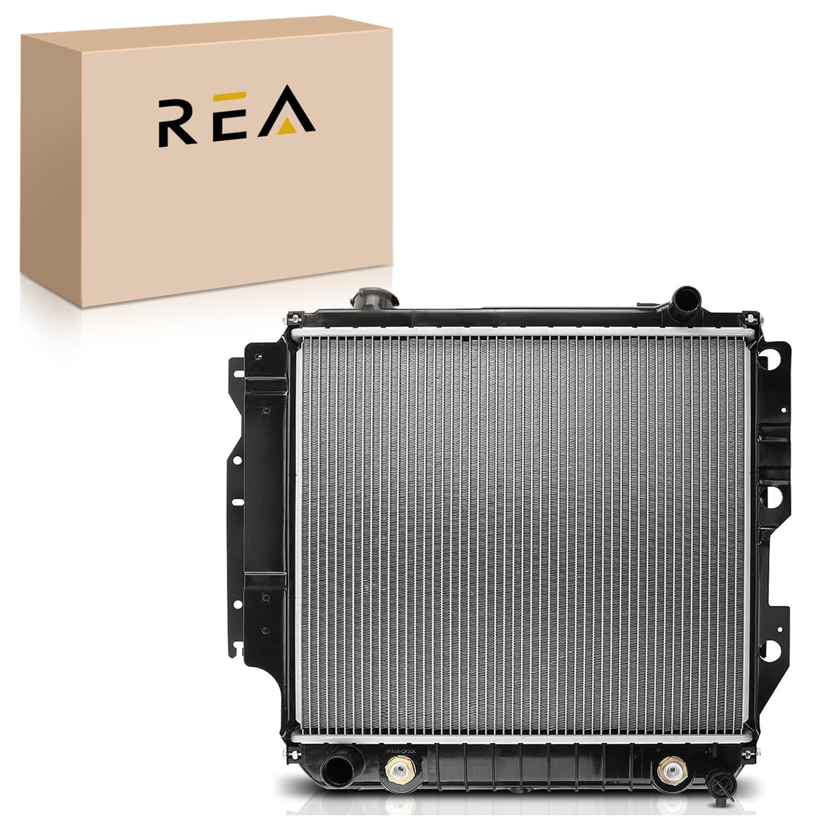 Engine Coolant Radiator Assembly with Transmission Oil Cooler Compatible with Jeep Wrangler 87-95/97-06, TJ 97-06, 2.4L 2.5L 4.0L 4.2L, Automatic Transmission, Replace# 52028041, 52028112