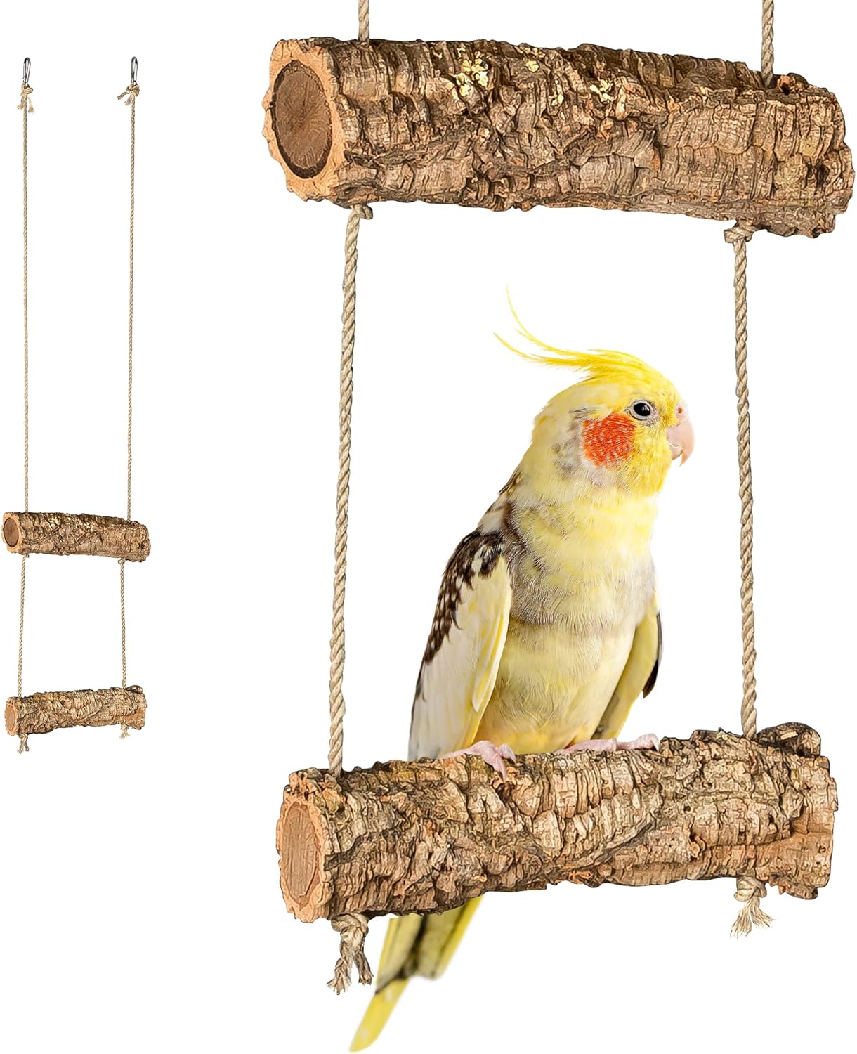 Kork-Vogelschaukel aus natürlichen Korkzweigen, Sitzstangen aus Massivholz mit Korkrinde, gereinigt und desinfiziert, Vogelschaukel zum Spielen, Knabbern und Knuspern, Zubehör für Vögel und Nagetiere Kork-Vogelschaukel aus natürlichen Korkzweigen, Sitzstangen aus Massivholz mit Korkrinde, gereinigt und desinfiziert, Vogelschaukel zum Spielen, Knabbern und Knuspern, Zubehör für Vögel und Nagetiere