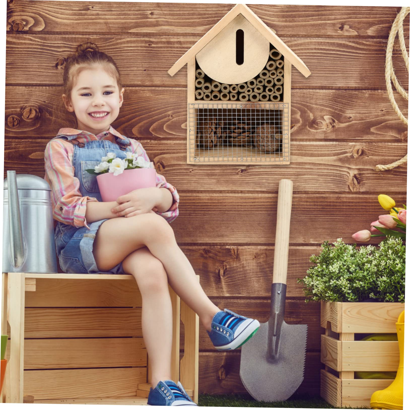 Casa per Insetti in da Appendere per Api Solitarie e Insetti Impollinatori Habitat Ecologico per Giardino Aumento Dellimpollinazione