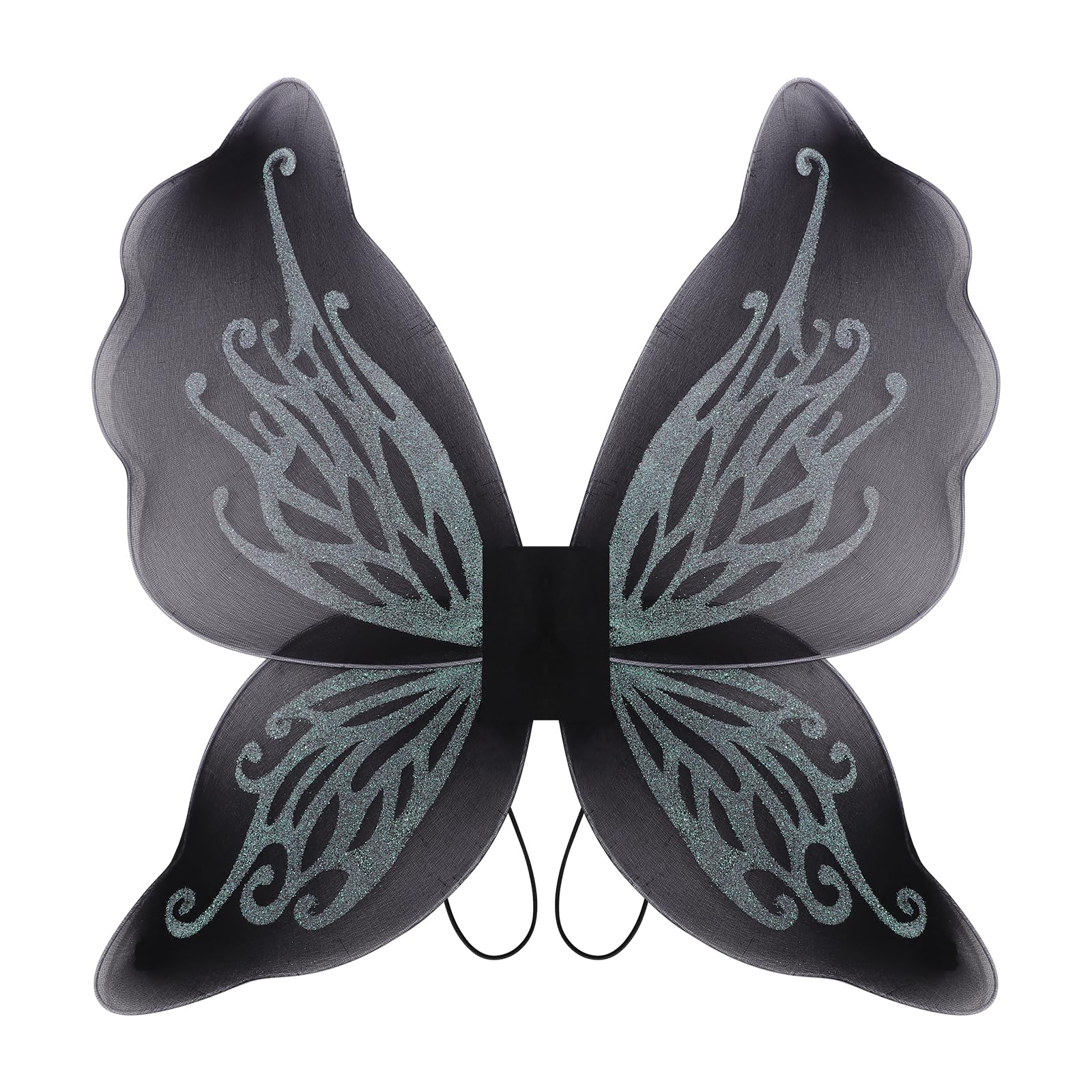 Nenjindz Butterfly Fairy Wings for Adult Women Glitter Butterfly Wings, Sparkly Fairy Princess Wings for Birthday Halloween Cosplay Costume Accessories(Black) — image 1
