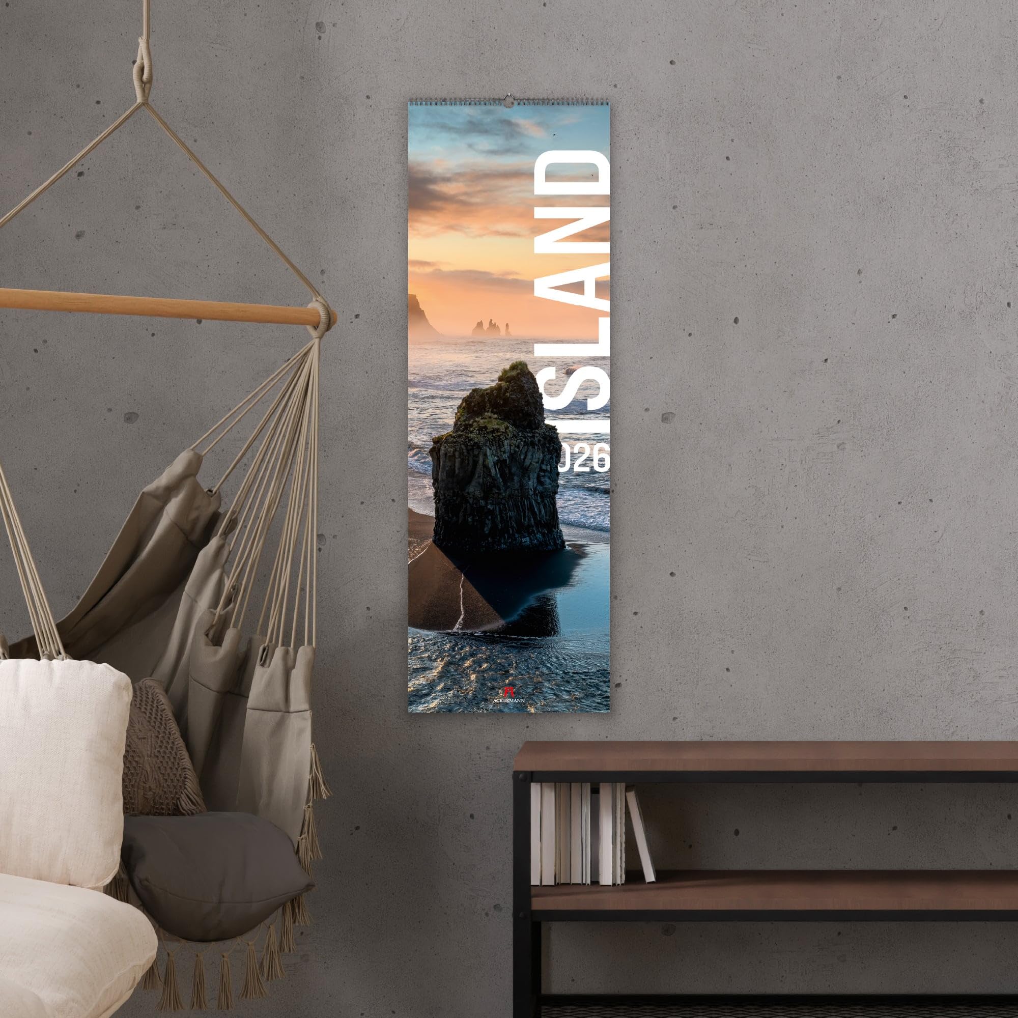 Island Vertikal Kalender 2026: Vertikaler Panorama-Kalender im schlanken Hochformat (33x100 cm) | Für Skandinavien-Fans und Weltreisende