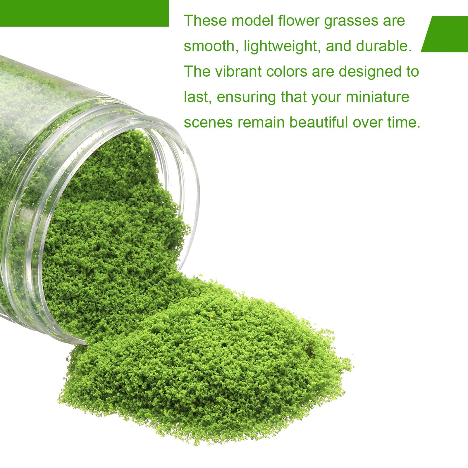 CoCud Model Grass Terrain Powder, 185ml Capacity, Fake Miniature Flower Grass Tree Sponge Light Green - Image 3