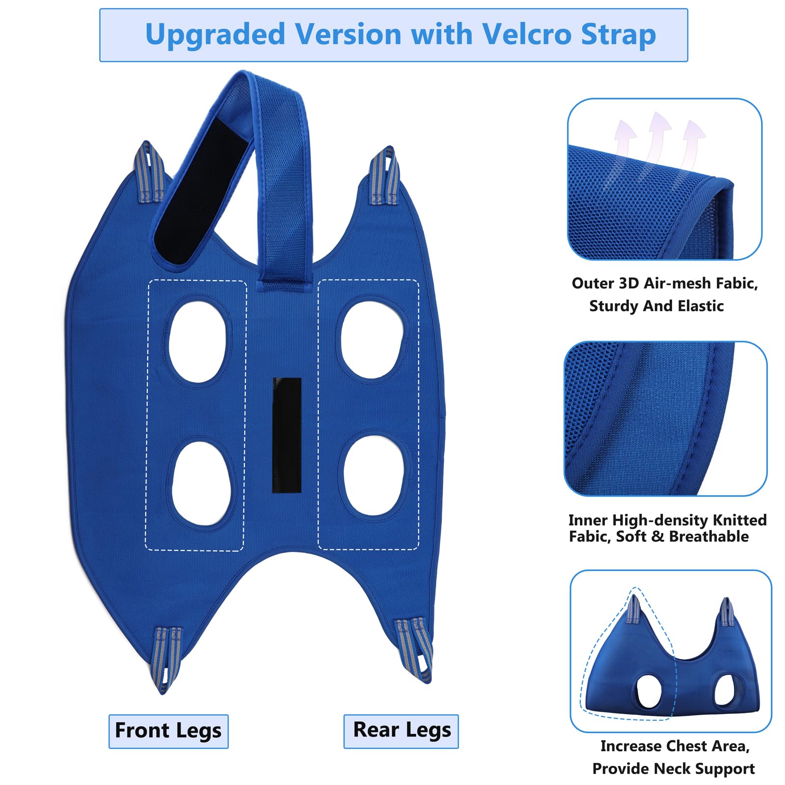 DaizySight Dog Grooming Hammock Kit for Small Dogs - Size: M, Hanging Cradle Sling for Nail Trimming Clipping Blue - Image 4