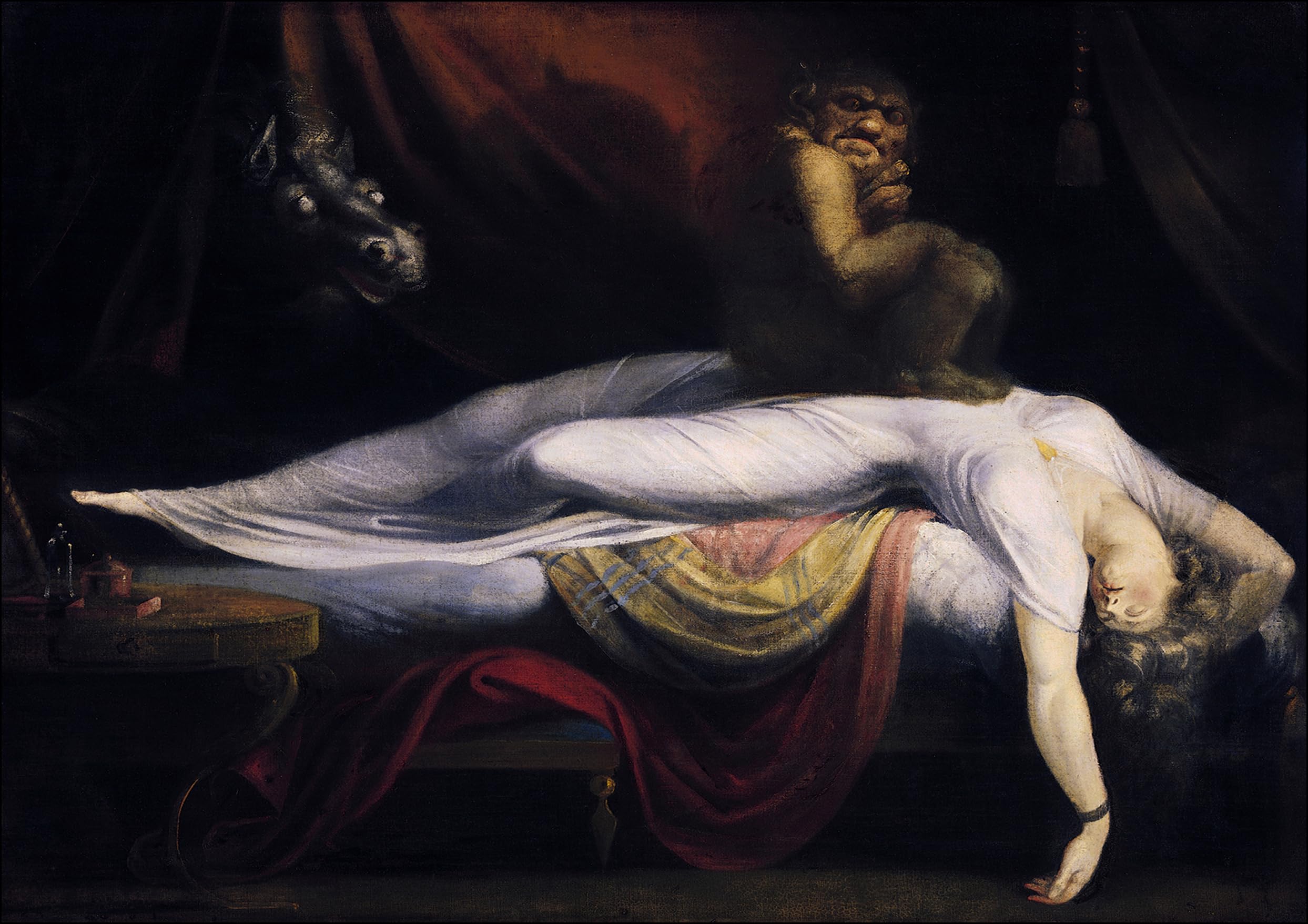 Canvasartshop Unframed -Henry Fuseli, The Nightmare- Premium Wall Art Framed Picture Prints - 3 Colours - 4 Sizes (, A2)