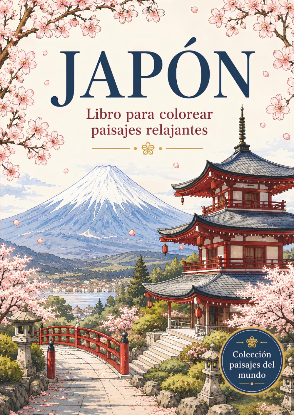 Libro para colorear paisajes relajantes: Japón (Colección paisajes del mundo)