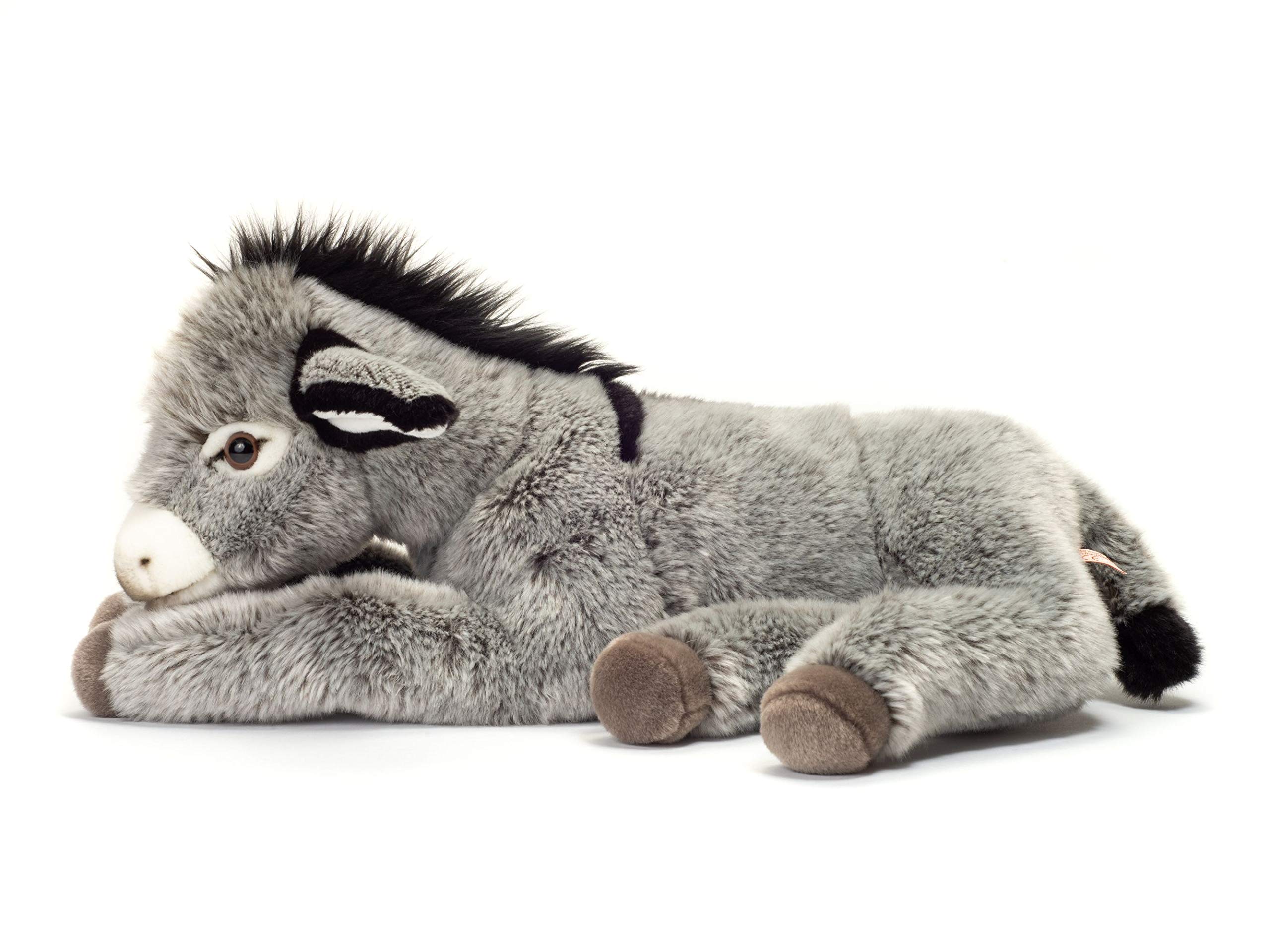 Teddy Hermann 90249 Esel liegend 50 cm, Kuscheltier mit idealem Recyclinganteil (Füllmaterial)