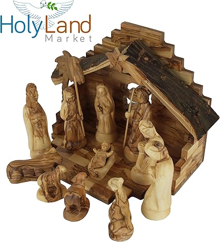 Miniatura 5 de Holy Land Market Juego de pesebre de madera de olivo - Talla tradicional