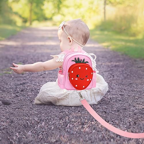Miniatura 7 de Accmor - Mochila para niños pequeños con correa, mini mochilas 4 en 1 para niños con eslabón de muñeca antipérdida, bonita bolsa de arnés para niños