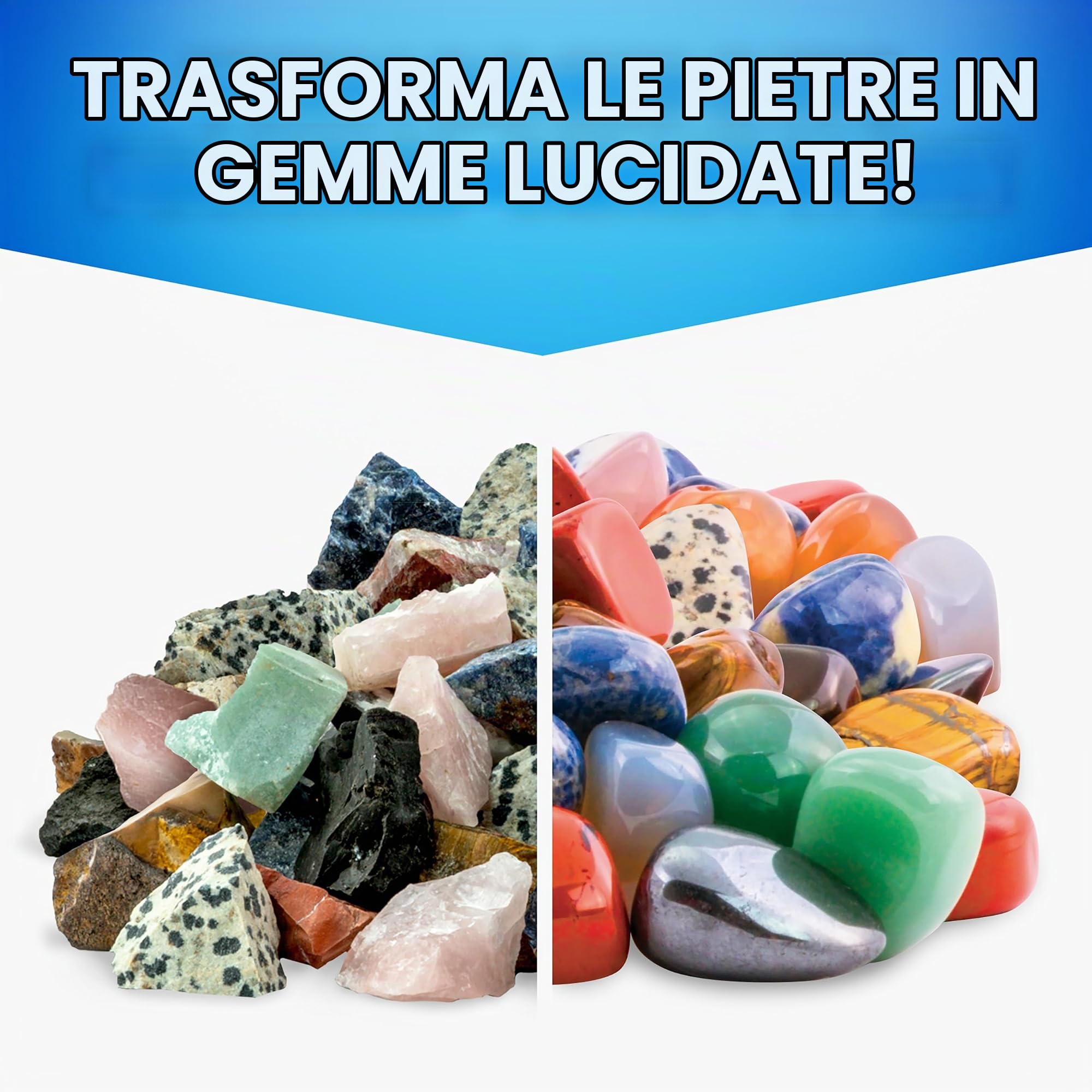 NATIONAL GEOGRAPHIC Kit di Ricarica per Lucidatrice di Pietre – 2,26 kg di Miscela di Rocce e Gemme Grezze da Lucidare, Accessori per Lucidatrice di Pietre, Ricarica di Abrasivi e Lucidatura