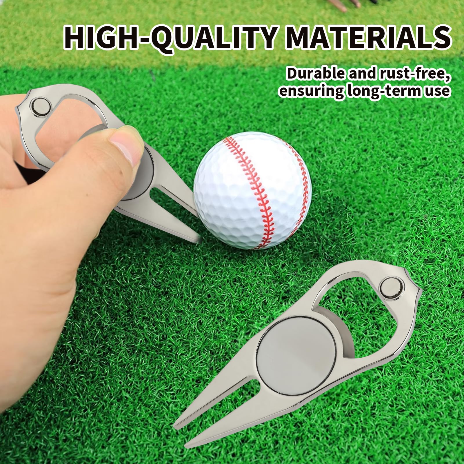 Herramienta de Divot de Golf Doble Punta, Tenedor Ergonómico Compacto para Reparación del Green