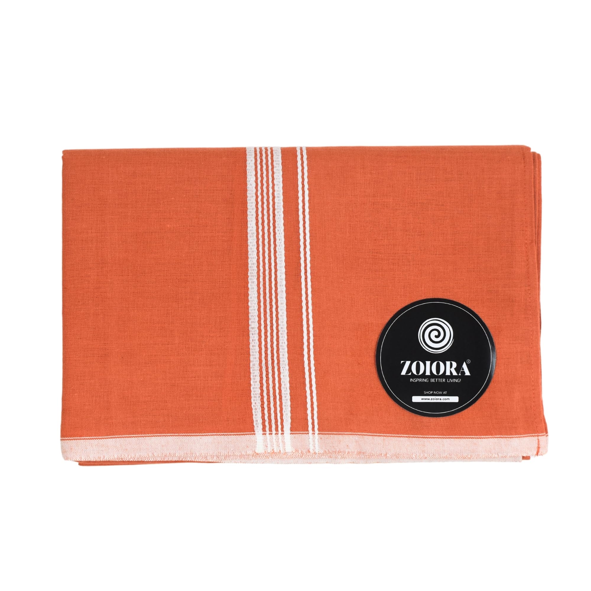 Premium Pure Cotton Lungi for Men (1.90 x 1.28 Meters) | Kavi Saffron Dhoti with White Border | Traditional Cotton Mundu | Handwoven Ethnic Wear | Hem-Stitched Single Lungi-image-24