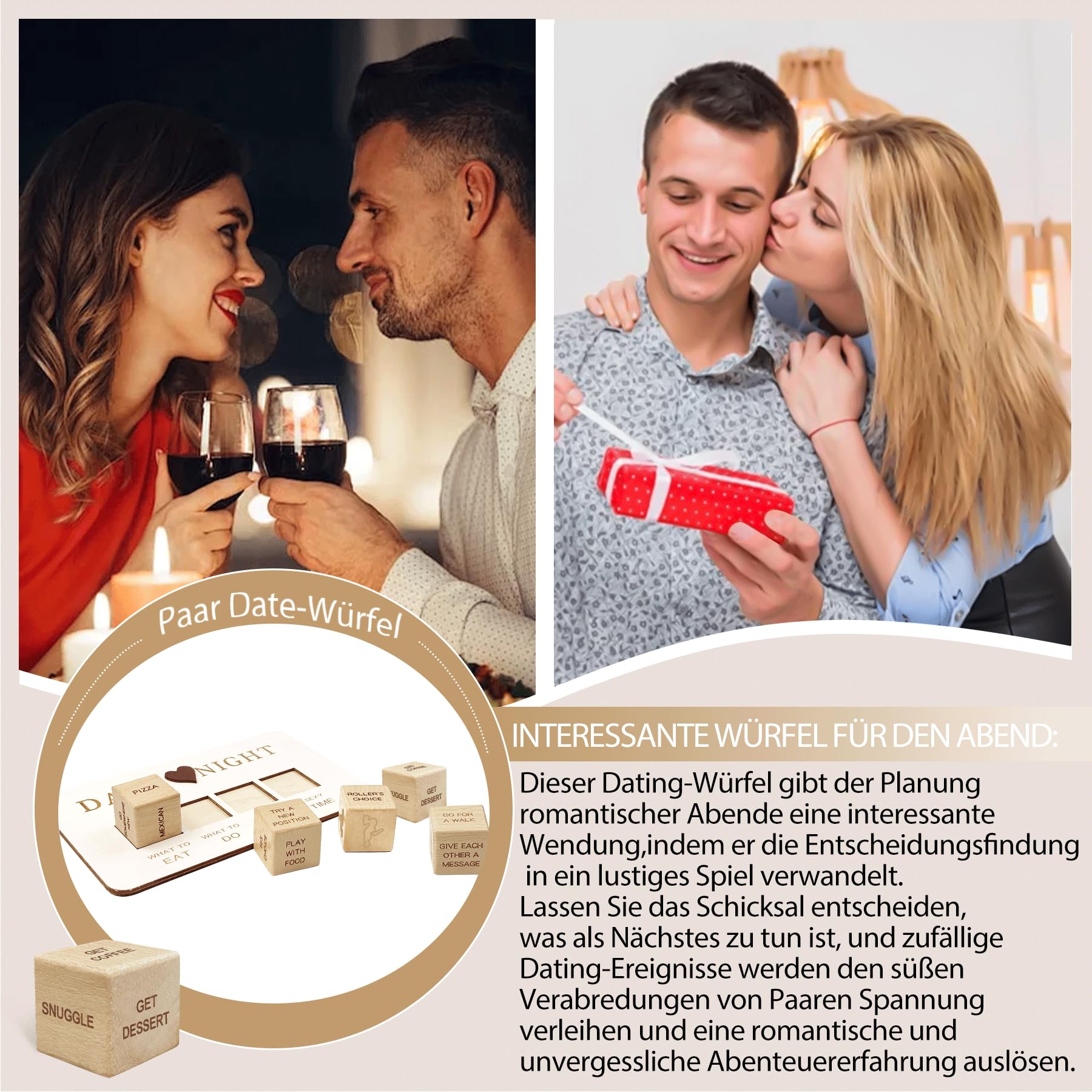 ROTKUSZ Tower Stack Spiel - 48 Holzblöcke Für Paare & Date Nights