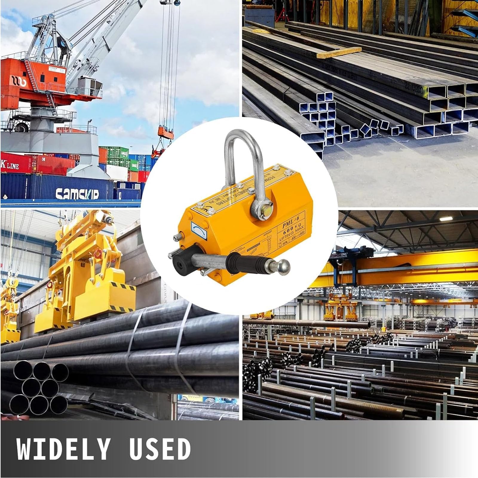 Wytrzymały Stały Podnośnik Magnetyczny, Stały Magnes Podnoszący 100-800kg Z Mechanizmem Zwalniającym, Przemysłowy Magnes O Wysokiej Wytrzymałości Do Wciągnika, Żurawia Warsztatowego, Blachy Sta 400kg