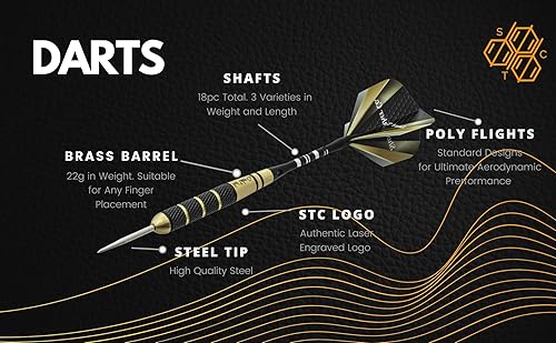 Miniatura 6 de Juego de 6 dardos de punta de acero Dardos profesionales para diana incluye barriles + ejes de plásticoaluminio + juntas tóricas + vuelos +
